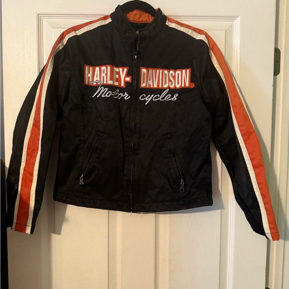 Harley-Davidson Orange and Black Jacket ladies size small